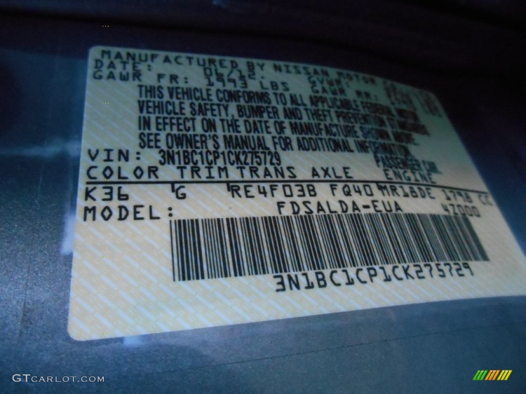 2012 Versa 1.8 S Hatchback - Magnetic Gray Metallic / Charcoal photo #16