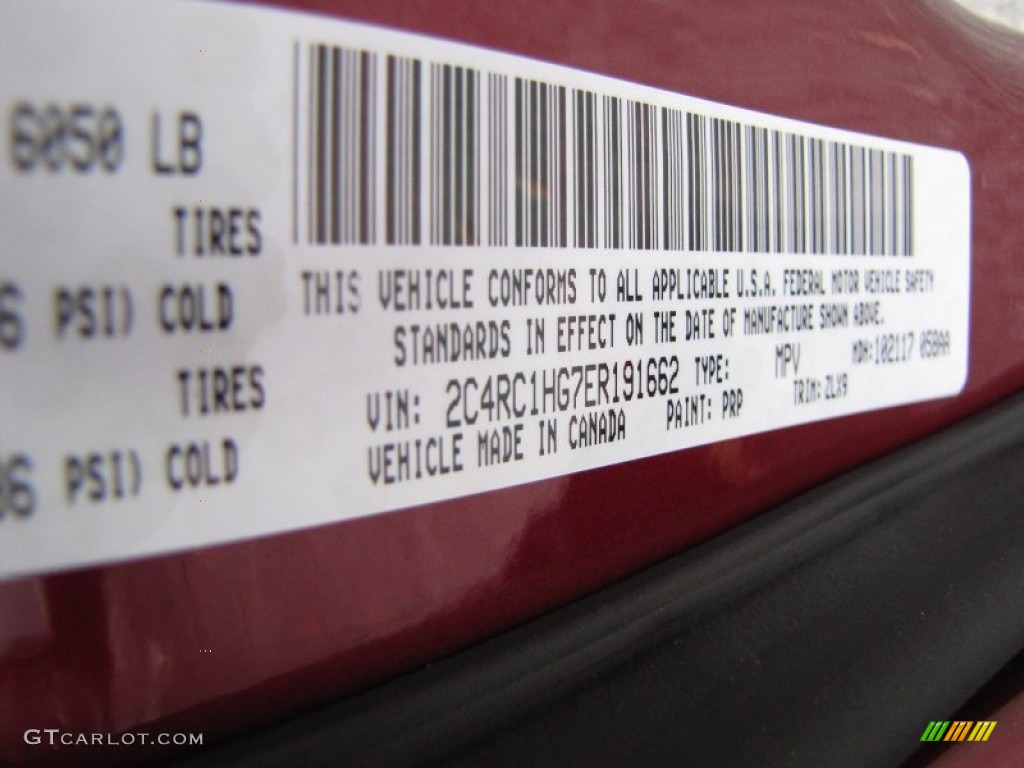 2014 Chrysler Town & Country S Color Code Photos