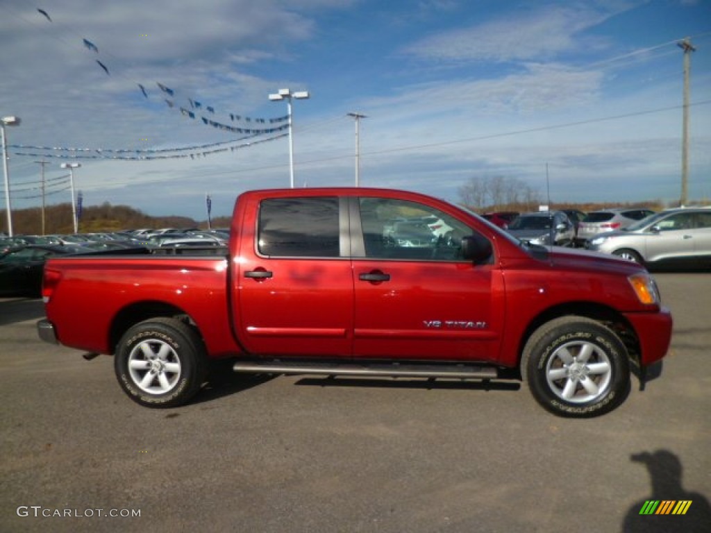 Cayenne Red 2013 Nissan Titan SV Crew Cab 4x4 Exterior Photo #88293498