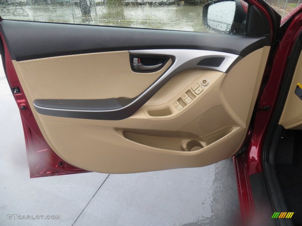 2013 Elantra GLS - Red / Beige photo #24