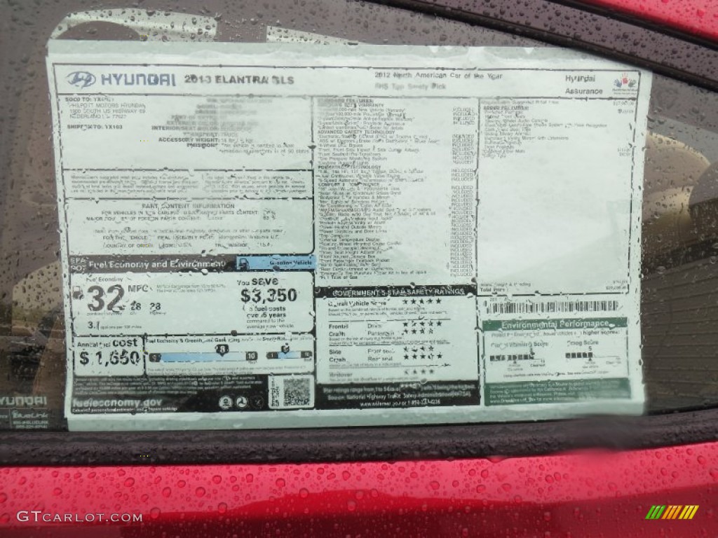 2013 Elantra GLS - Red / Beige photo #38