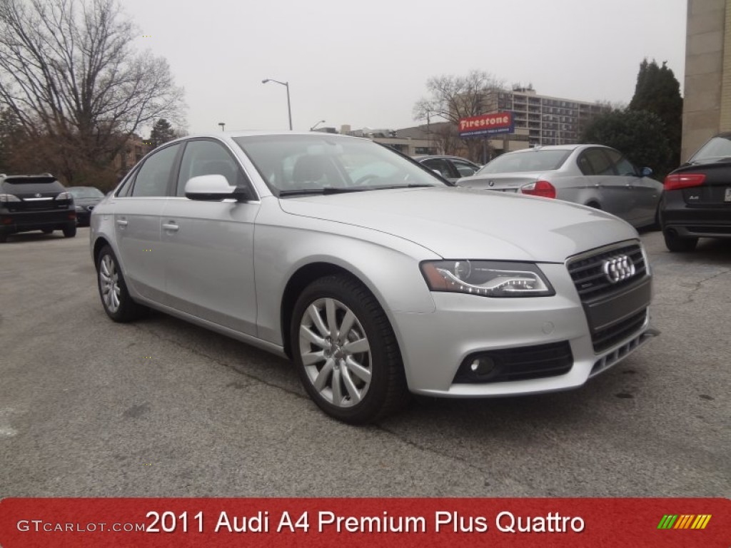 2011 A4 2.0T quattro Sedan - Ice Silver Metallic / Black photo #1