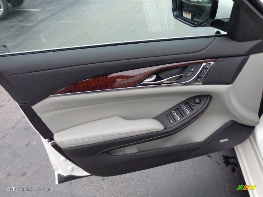 2014 Cadillac CTS Luxury Sedan AWD Light Platinum/Jet Black Door Panel Photo #88295640