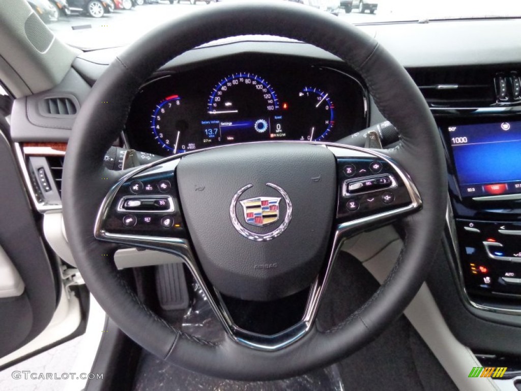 2014 Cadillac CTS Luxury Sedan AWD Light Platinum/Jet Black Steering Wheel Photo #88295707