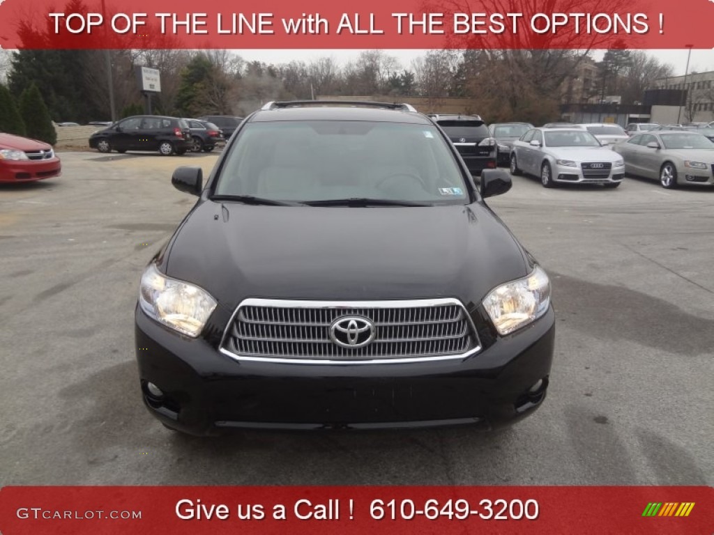 2010 Highlander Hybrid Limited 4WD - Black / Sand Beige photo #9