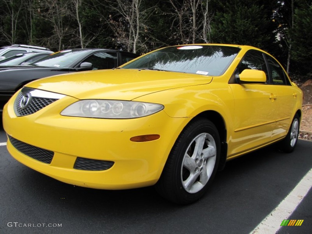 2003 MAZDA6 i Sedan - Speed Yellow / Black photo #1