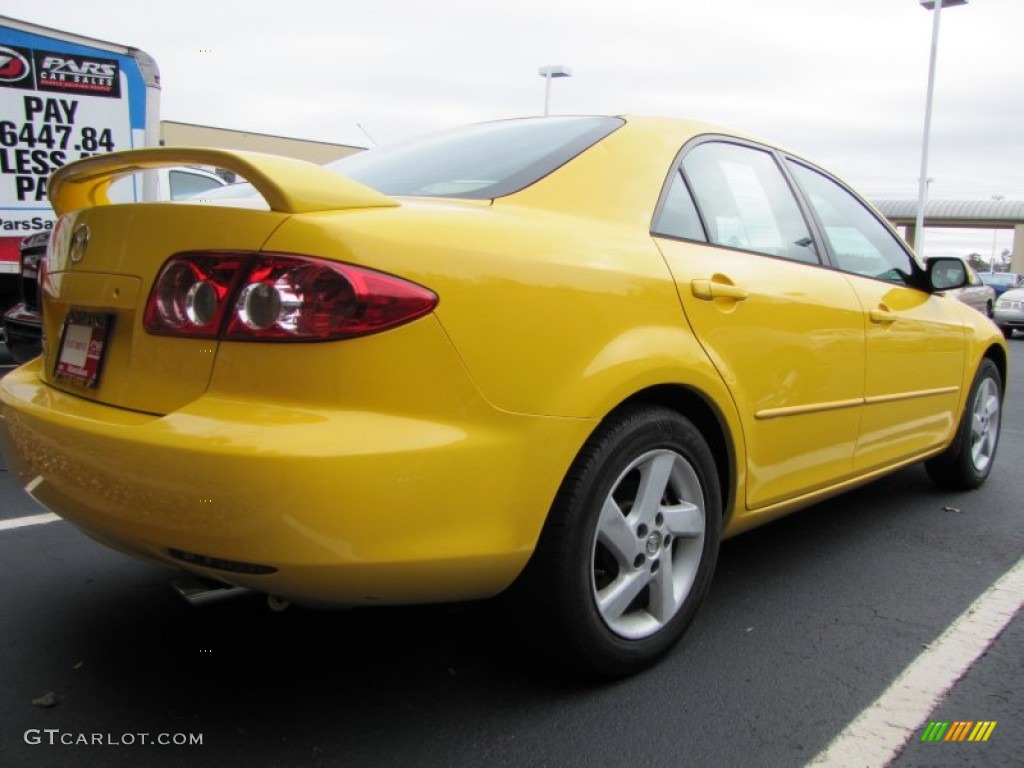 2003 MAZDA6 i Sedan - Speed Yellow / Black photo #3