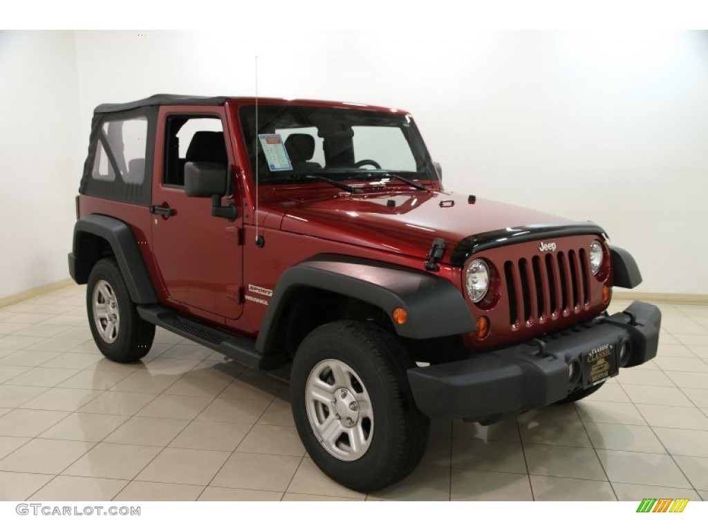 2012 Wrangler Sport 4x4 - Deep Cherry Red Crystal Pearl / Black photo #1