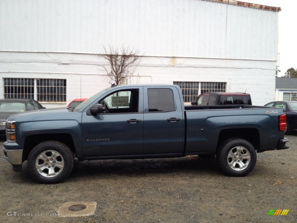 2014 Silverado 1500 LT Double Cab 4x4 - Blue Granite Metallic / Jet Black photo #3