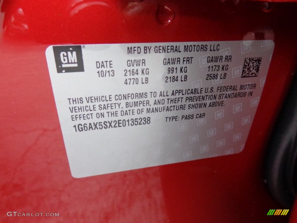 2014 Cadillac CTS Luxury Sedan AWD Info Tag Photos
