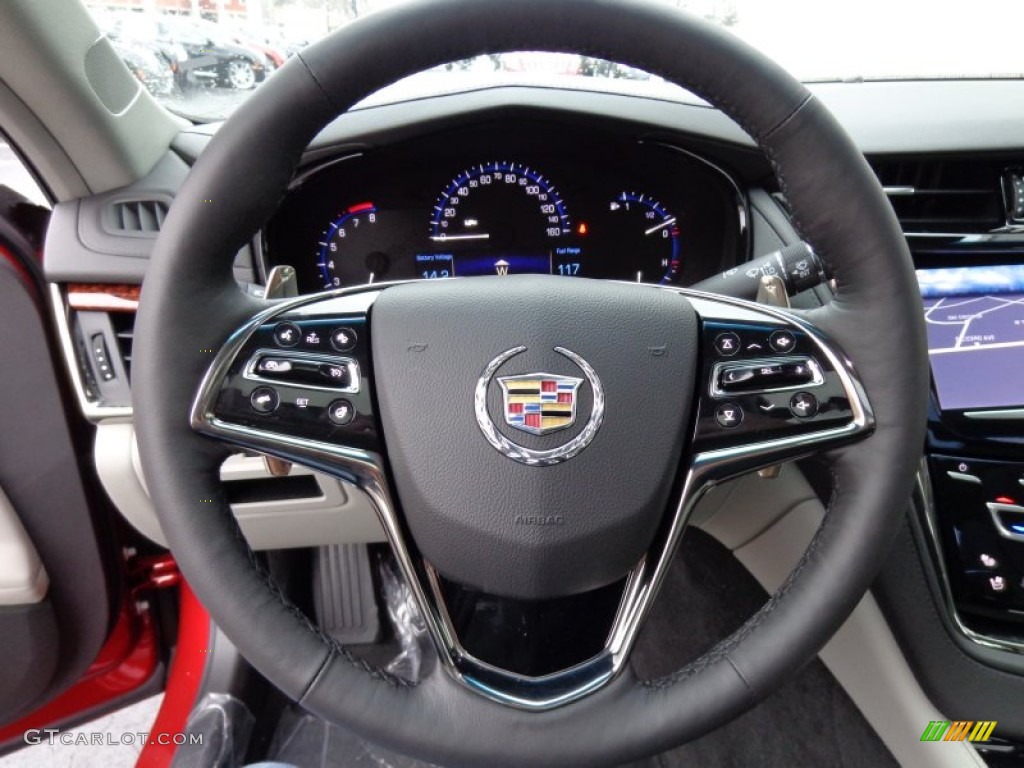 2014 Cadillac CTS Luxury Sedan AWD Light Platinum/Jet Black Steering Wheel Photo #88296225