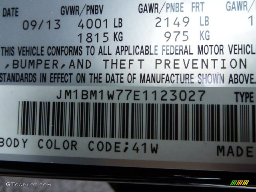 2014 Mazda MAZDA3 i Grand Touring 4 Door Color Code Photos