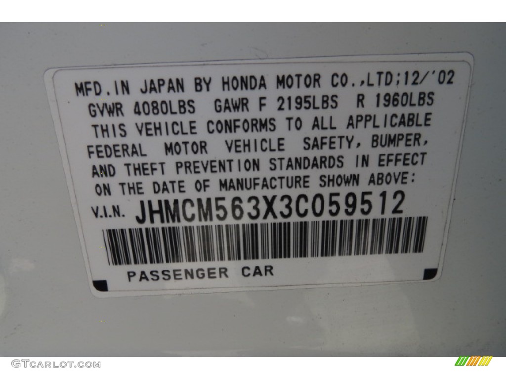 2003 Accord LX Sedan - Taffeta White / Ivory photo #9