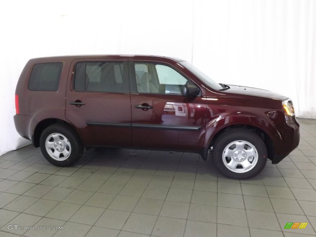 Dark Cherry Pearl 2014 Honda Pilot LX Exterior Photo #88302882