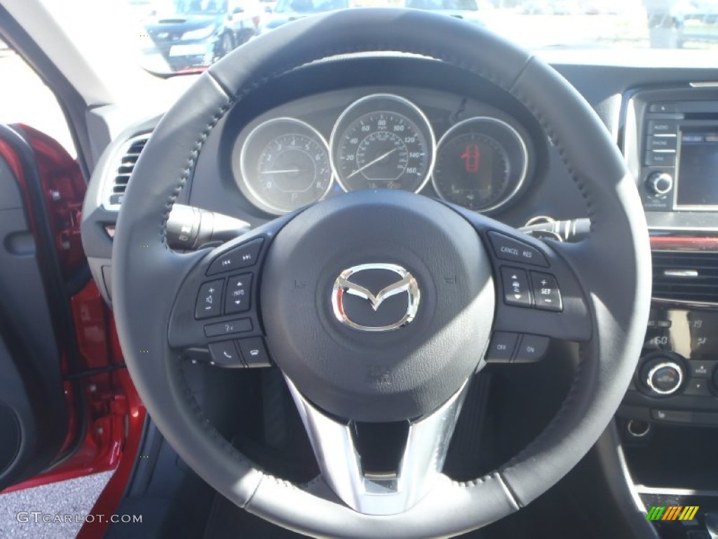 2014 Mazda MAZDA6 Grand Touring Almond Steering Wheel Photo #88313245
