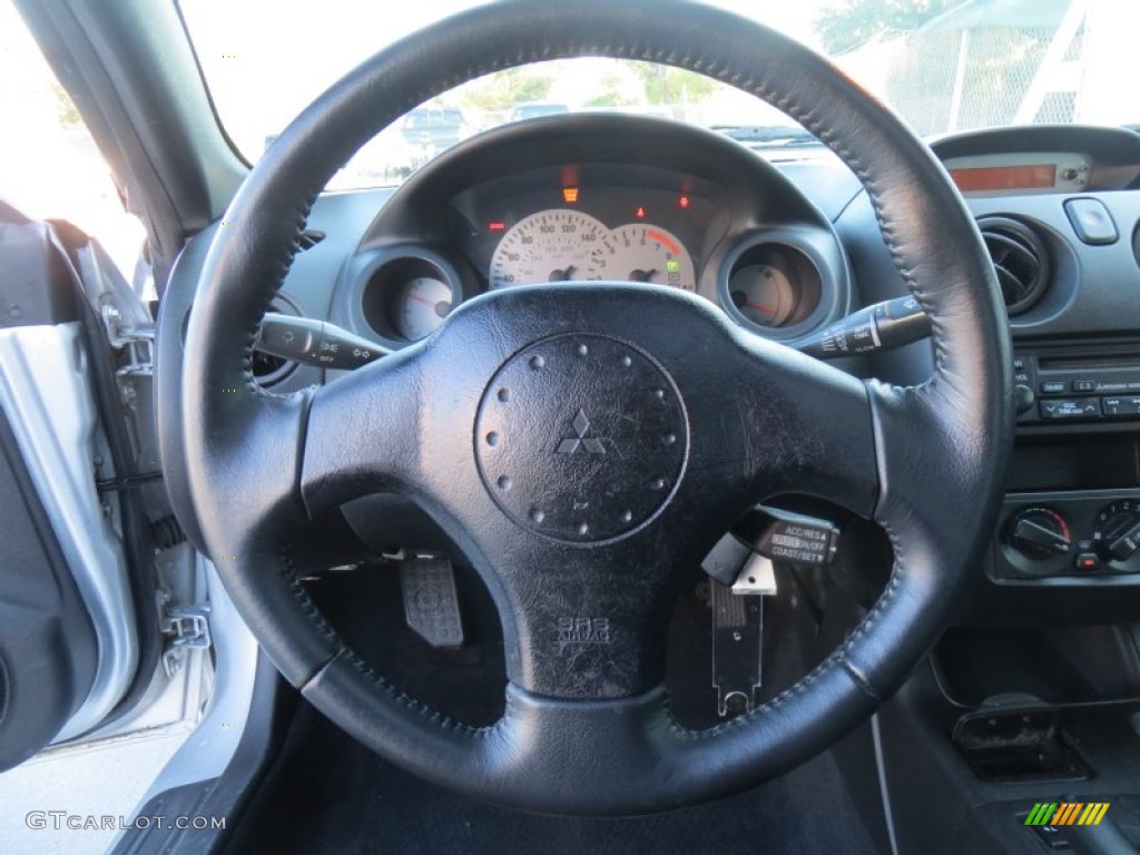 2002 Mitsubishi Eclipse GT Coupe Black Steering Wheel Photo #88313452
