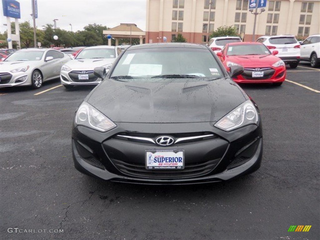 2013 Genesis Coupe 2.0T R-Spec - Black Noir Pearl / Red Leather/Red Cloth photo #2