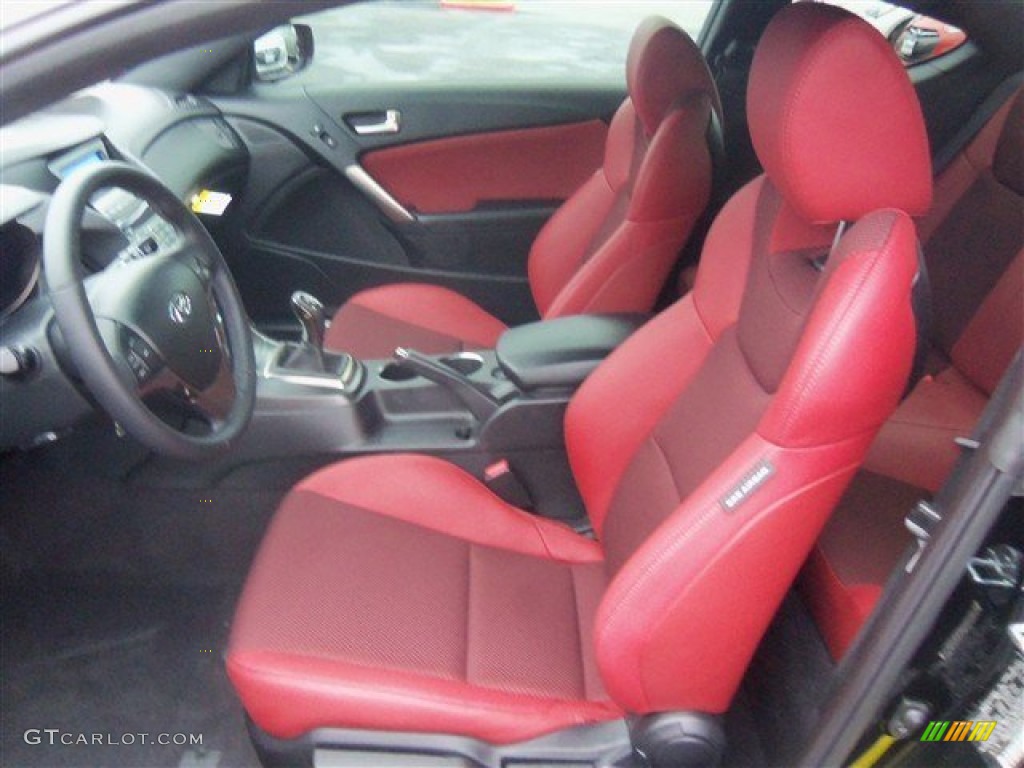 2013 Genesis Coupe 2.0T R-Spec - Black Noir Pearl / Red Leather/Red Cloth photo #5