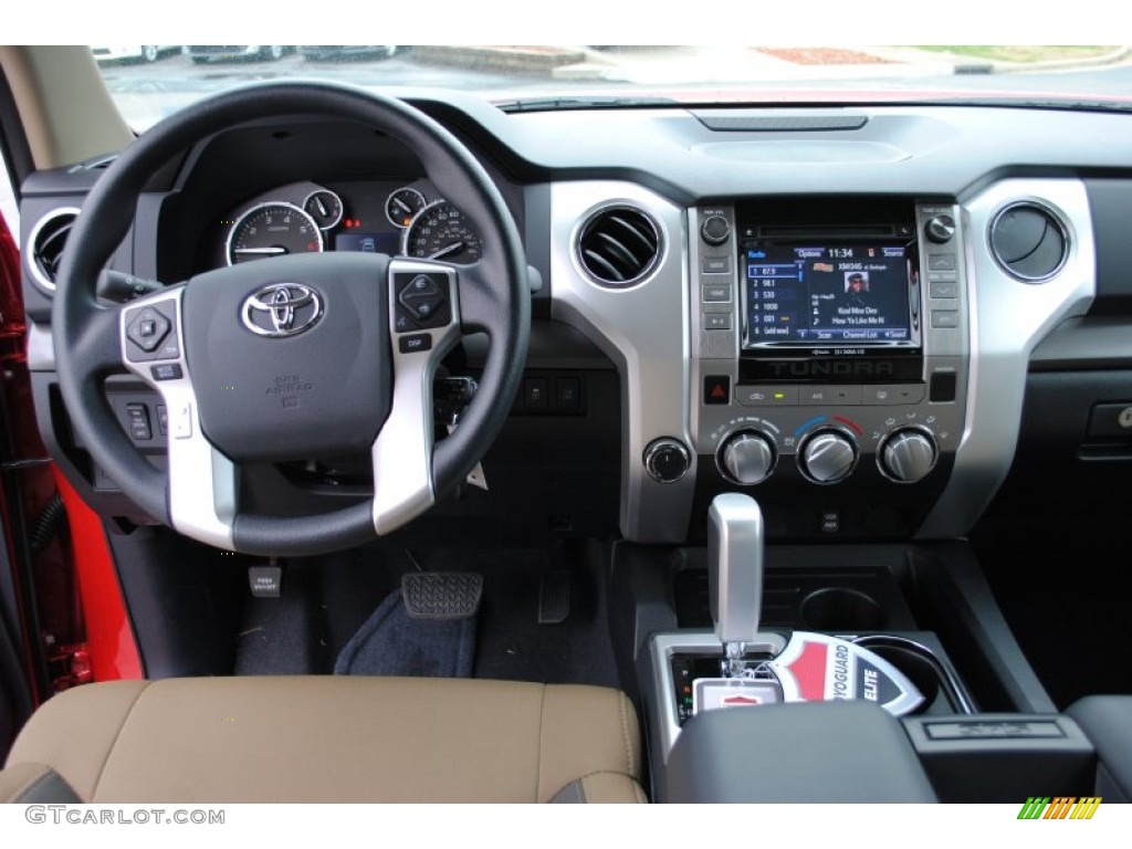 2014 Tundra SR5 Crewmax 4x4 - Barcelona Red Metallic / Sand Beige photo #14