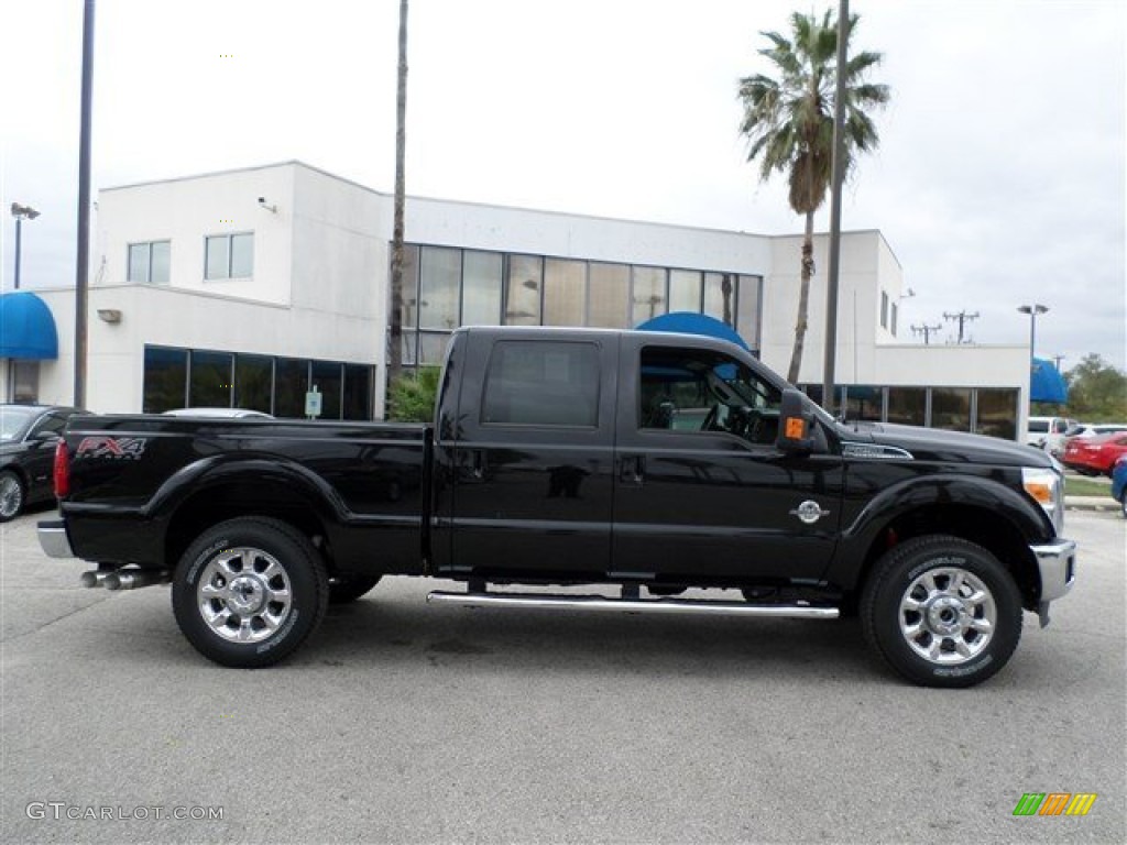 2014 F250 Super Duty Lariat Crew Cab 4x4 - Tuxedo Black Metallic / Black photo #6