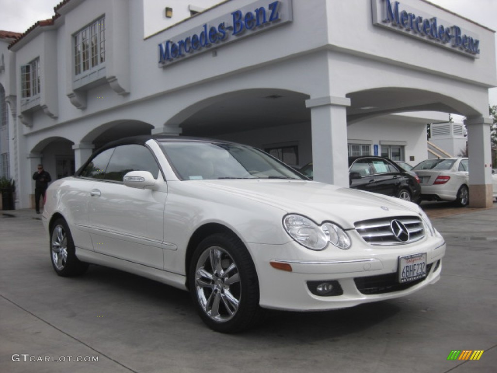 2008 CLK 350 Cabriolet - Arctic White / Stone photo #1