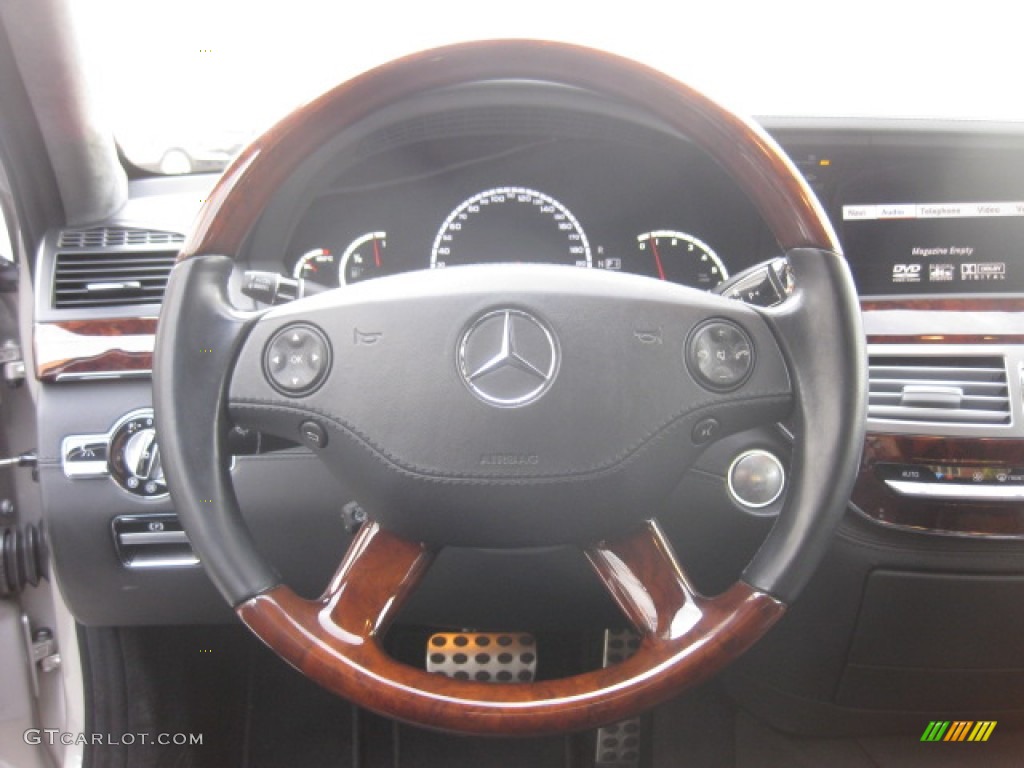 2008 Mercedes-Benz S 65 AMG Sedan Black Steering Wheel Photo #88323112