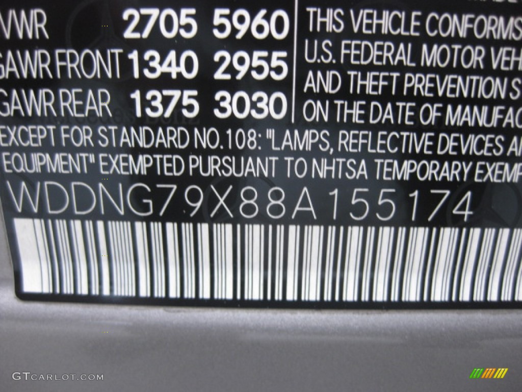 2008 Mercedes-Benz S 65 AMG Sedan Info Tag Photos
