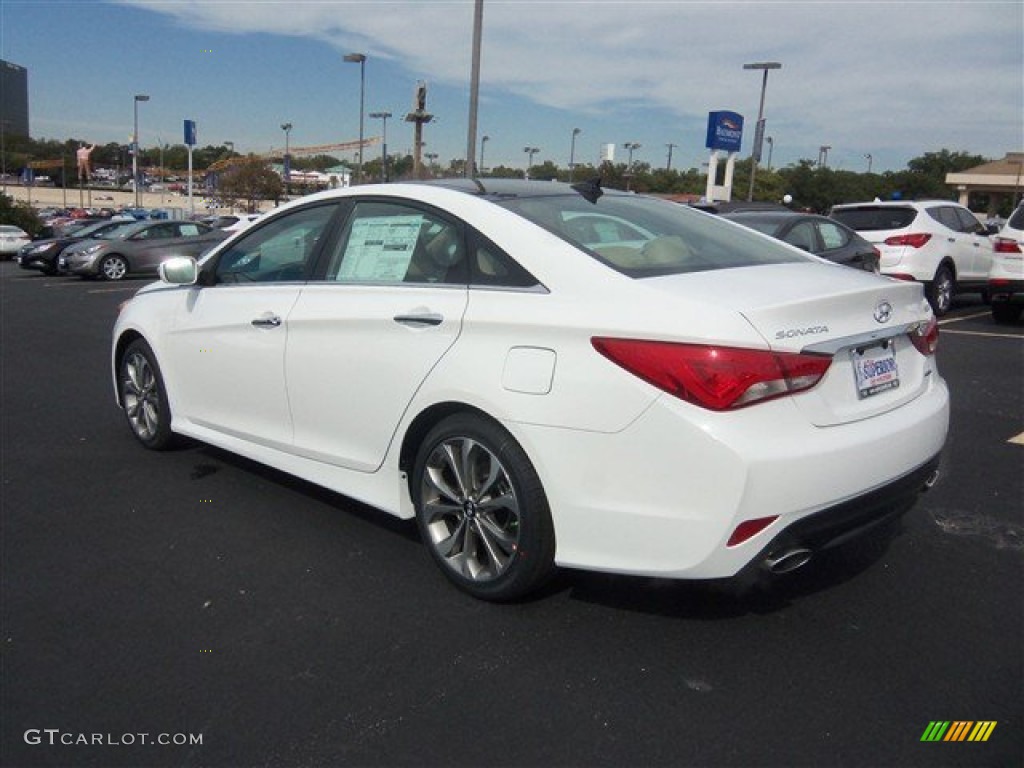 2014 Sonata Limited 2.0T - Pearl White / Camel photo #4