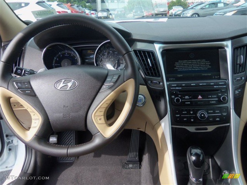 2014 Hyundai Sonata Limited 2.0T Camel Steering Wheel Photo #88326841