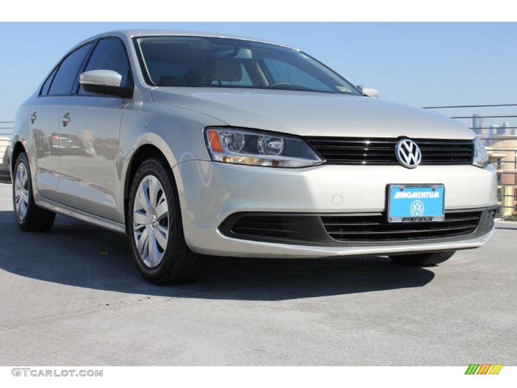 2011 Jetta SE Sedan - White Gold Metallic / Cornsilk Beige photo #1