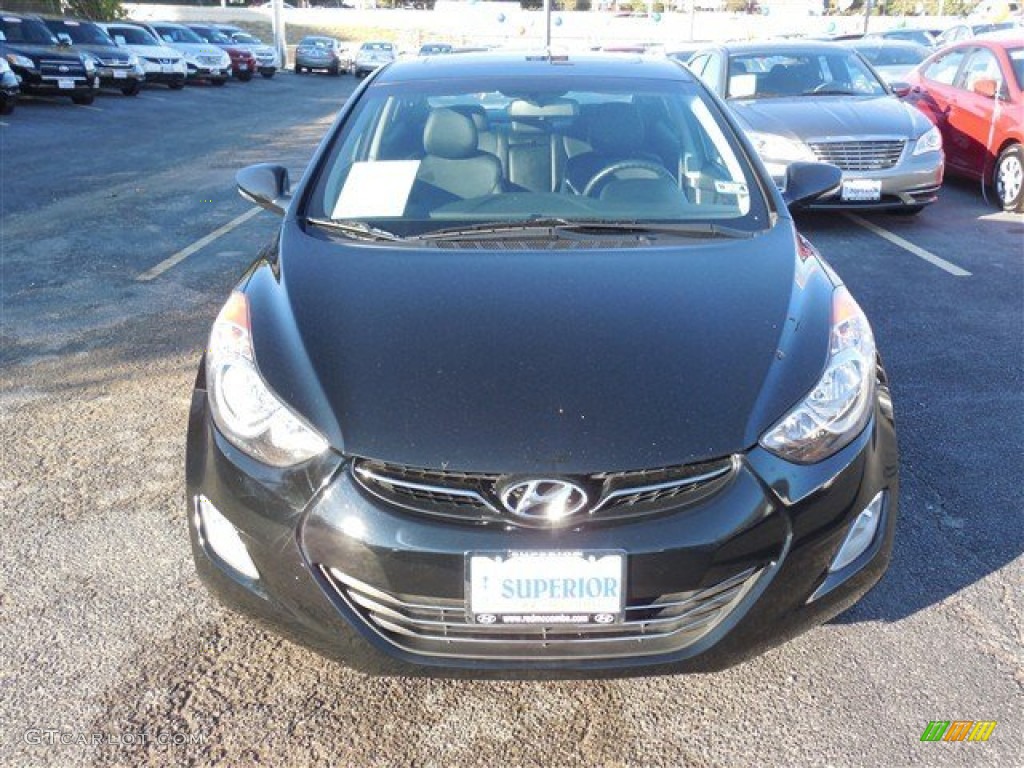 2012 Elantra Limited - Midnight Black / Black photo #2