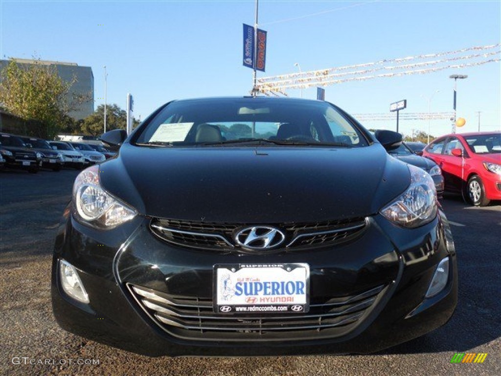 2012 Elantra Limited - Midnight Black / Black photo #3