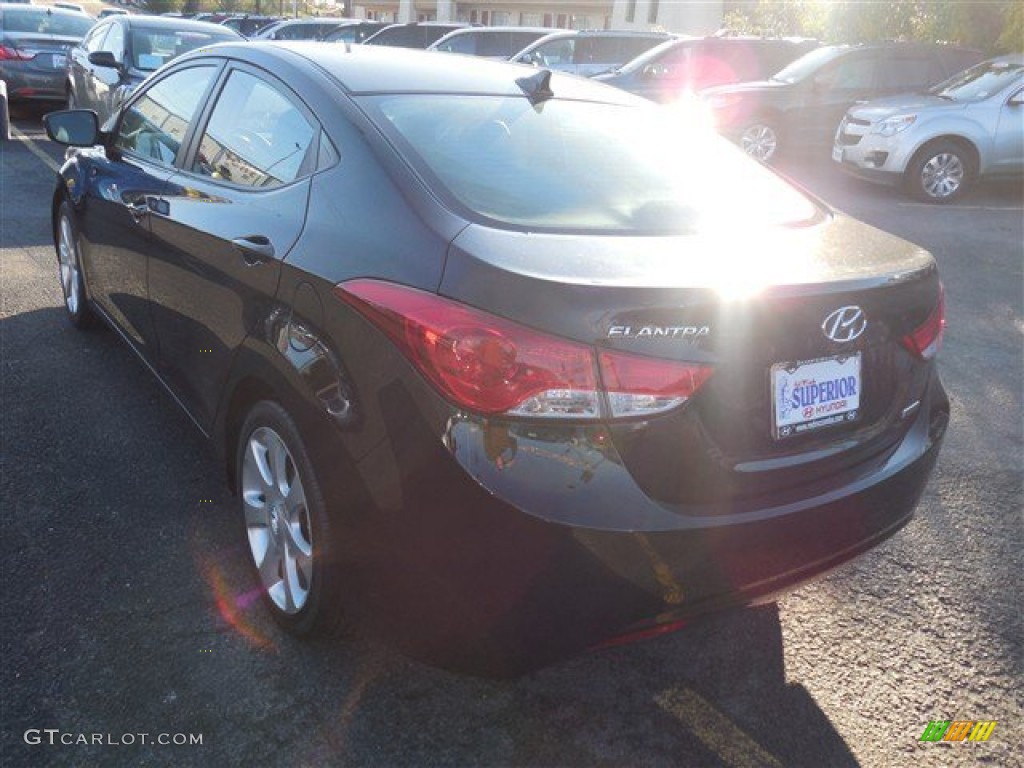 2012 Elantra Limited - Midnight Black / Black photo #8