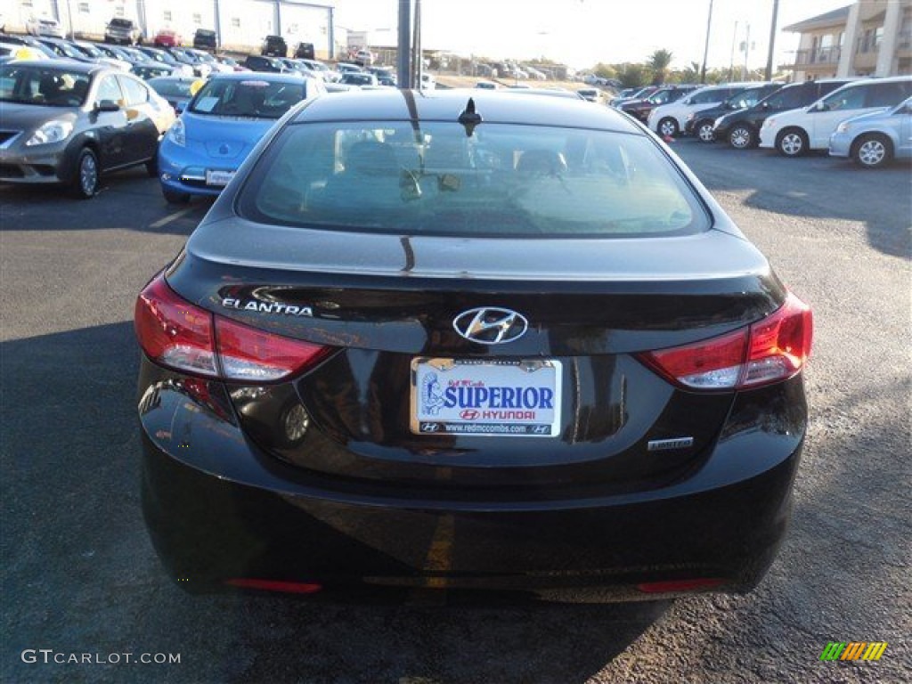 2012 Elantra Limited - Midnight Black / Black photo #9