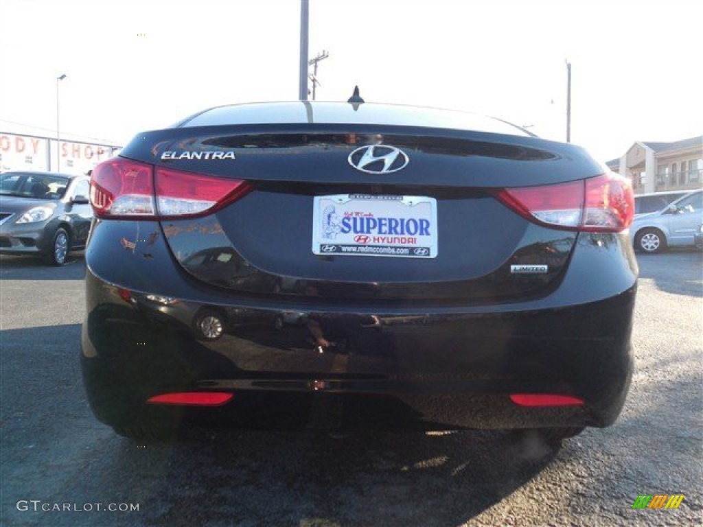 2012 Elantra Limited - Midnight Black / Black photo #10