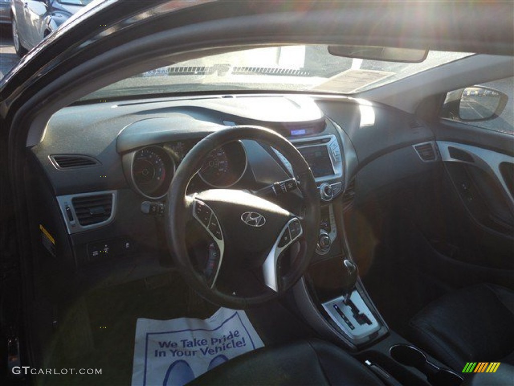 2012 Elantra Limited - Midnight Black / Black photo #14