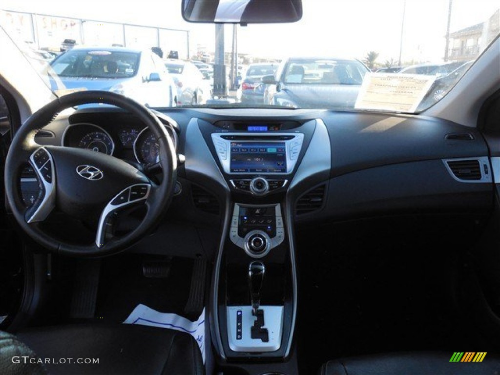 2012 Elantra Limited - Midnight Black / Black photo #18