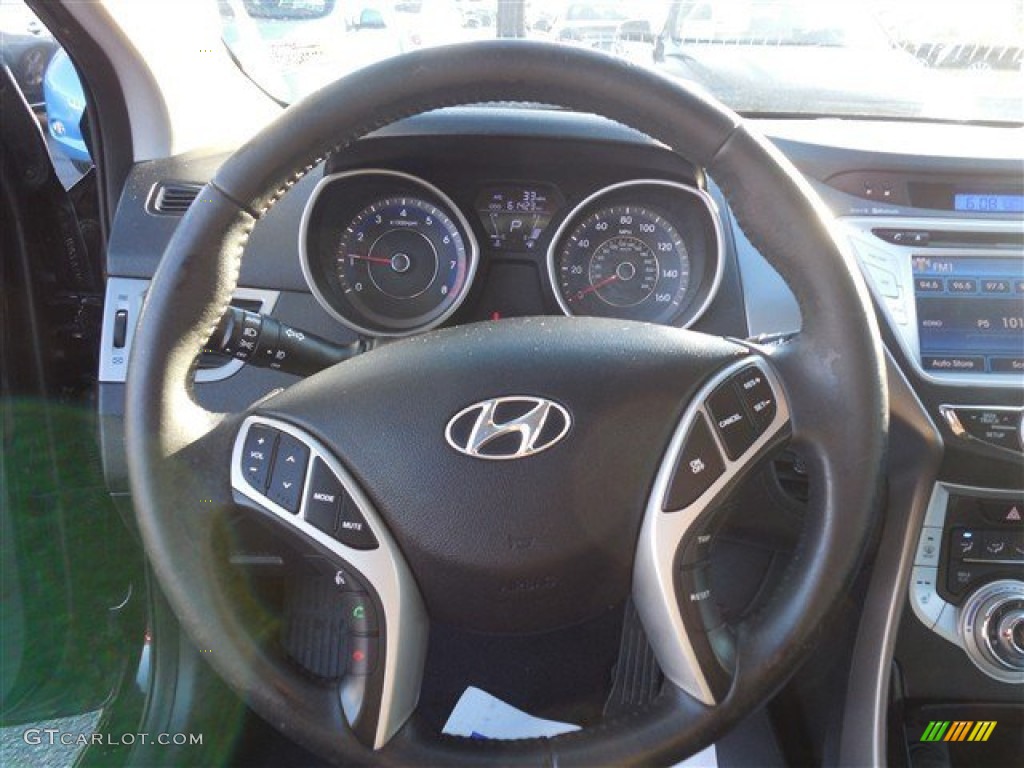 2012 Elantra Limited - Midnight Black / Black photo #21