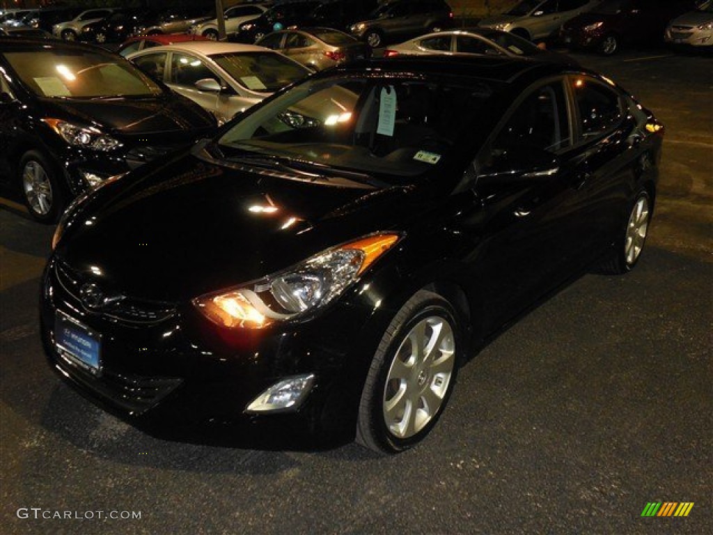 2012 Elantra Limited - Midnight Black / Black photo #1