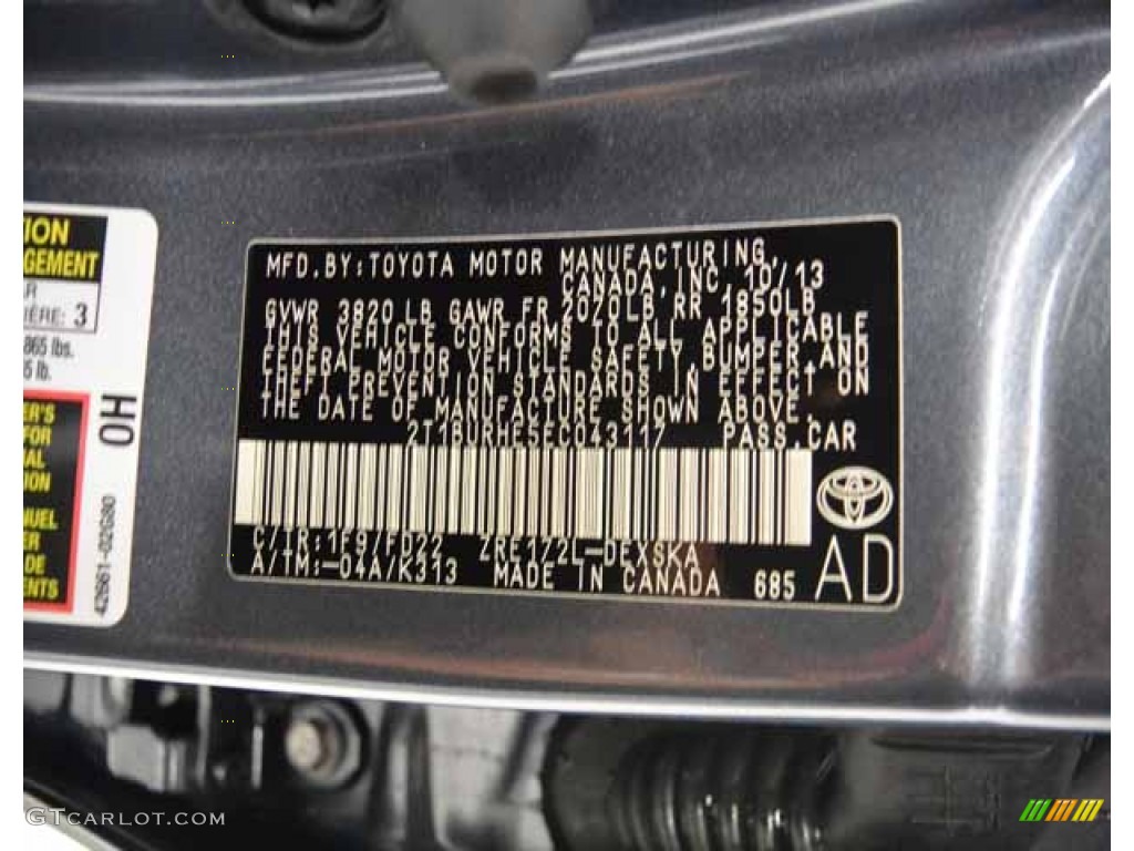 2014 Corolla S - Slate Metallic / Black photo #31