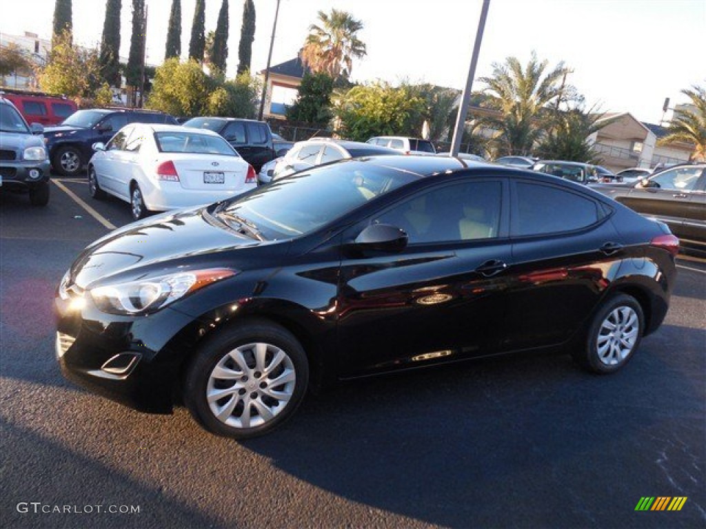 2012 Elantra GLS - Midnight Black / Gray photo #6