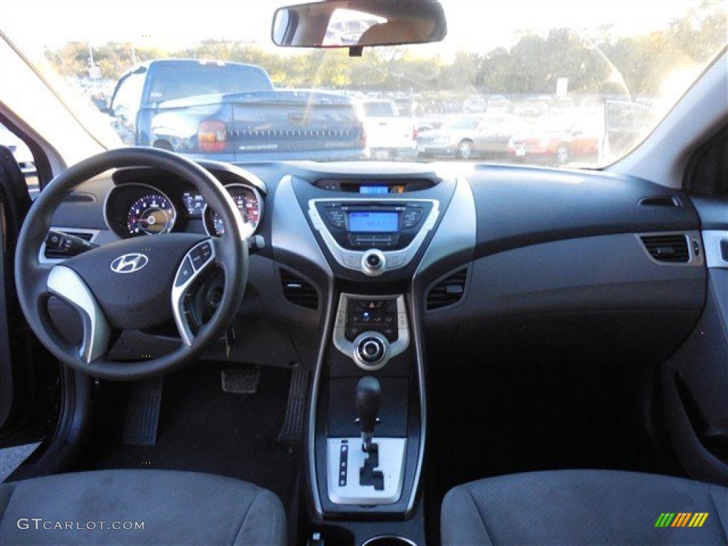 2012 Elantra GLS - Midnight Black / Gray photo #16