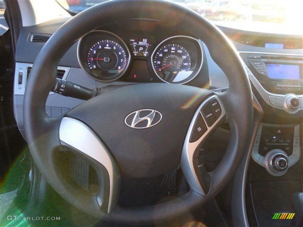 2012 Elantra GLS - Midnight Black / Gray photo #19