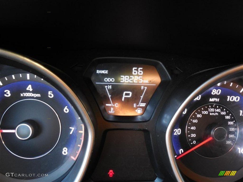 2012 Elantra GLS - Midnight Black / Gray photo #24