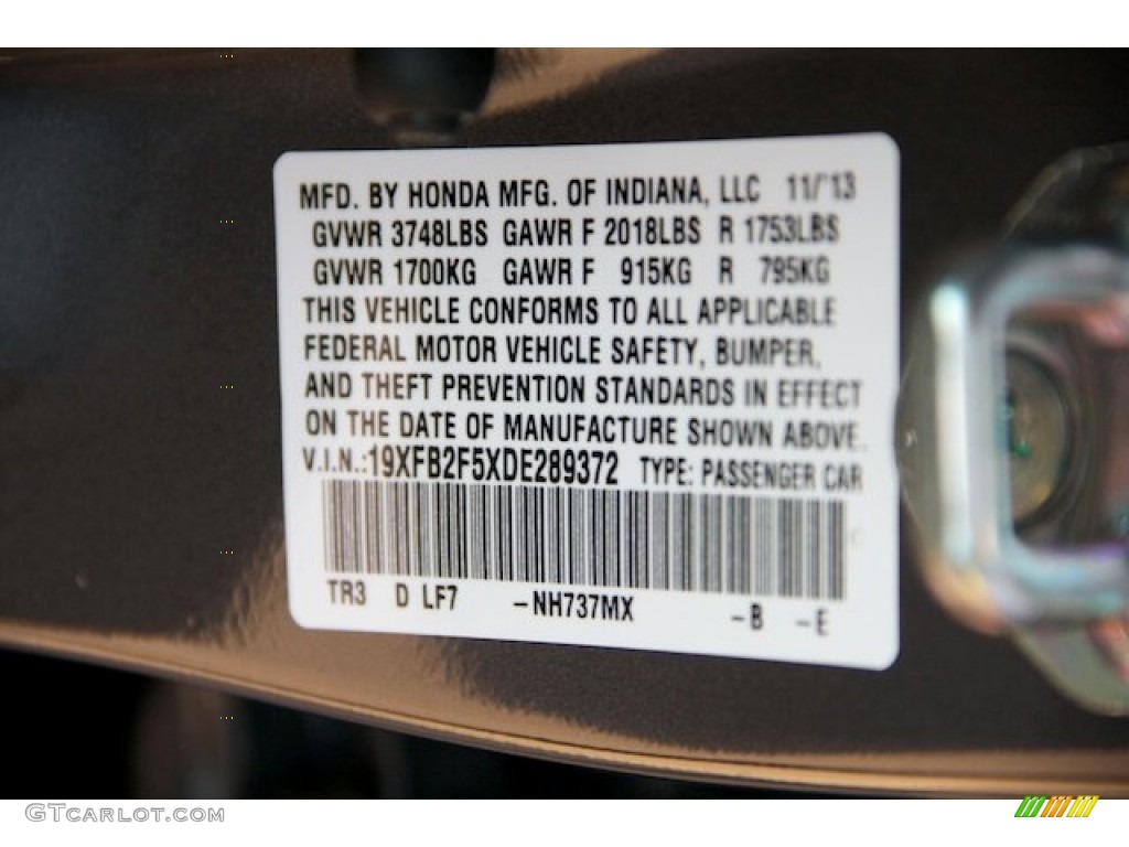 2013 Civic LX Sedan - Polished Metal Metallic / Gray photo #18
