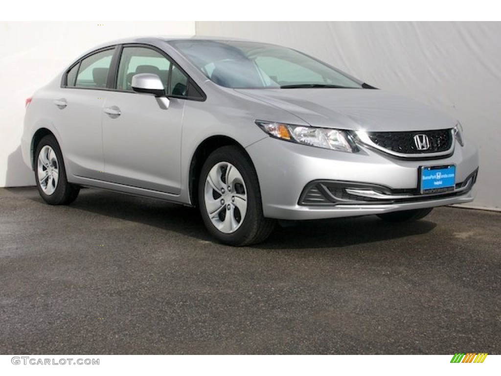 2013 Civic LX Sedan - Alabaster Silver Metallic / Gray photo #1