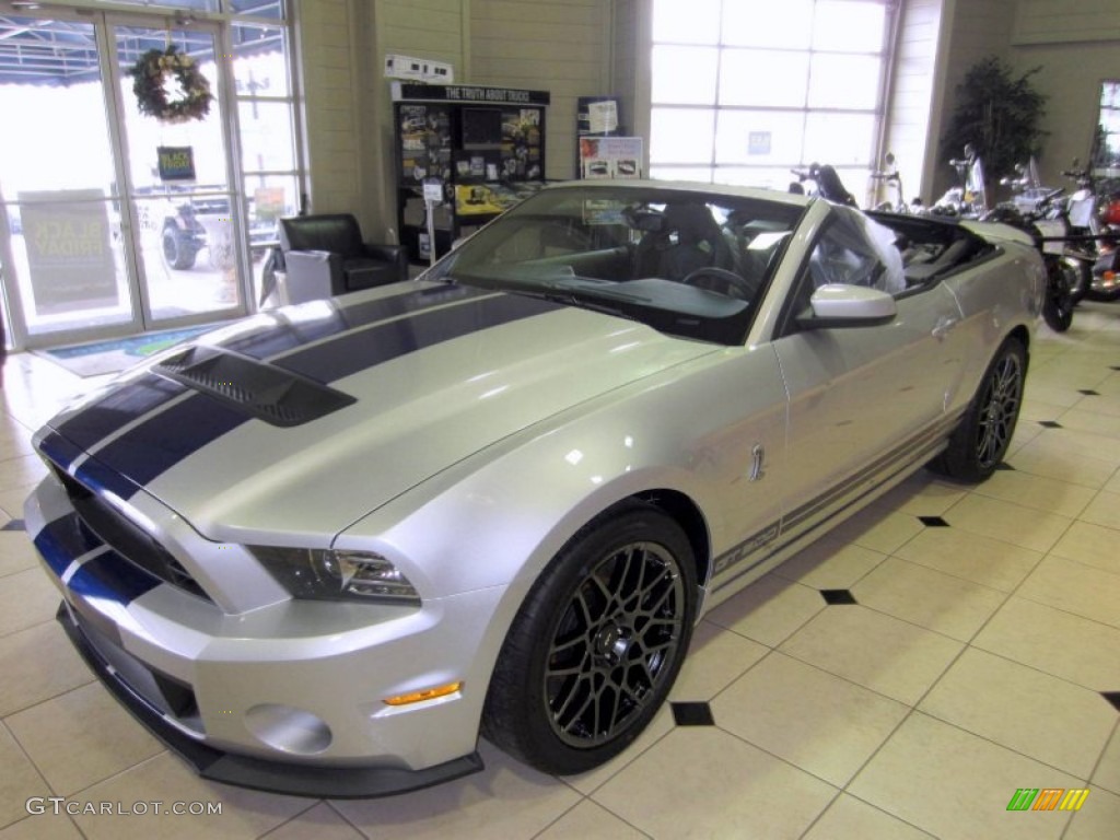 2014 Mustang Shelby GT500 SVT Performance Package Convertible - Ingot Silver / Shelby Charcoal Black/Blue Accents Recaro Sport Seats photo #8