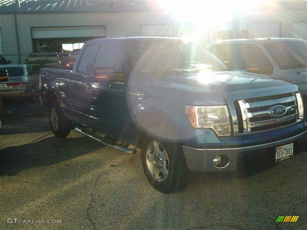 2011 F150 XLT SuperCab - Blue Flame Metallic / Steel Gray photo #3