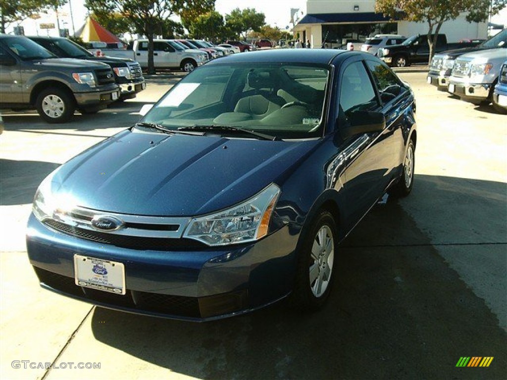 2008 Focus S Coupe - Vista Blue Metallic / Medium Stone photo #2