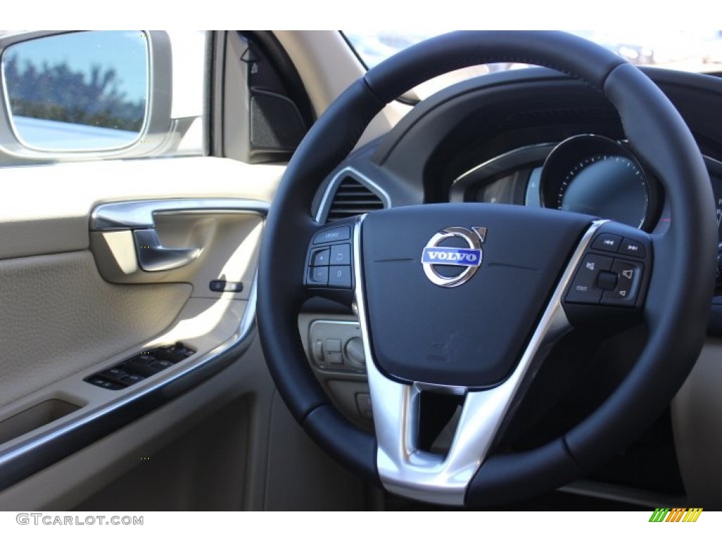 2014 Volvo XC60 3.2 Sandstone Beige Steering Wheel Photo #88345459